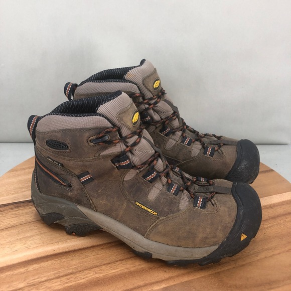 Keen Targhee II Waterproof Leather Hiking Trail Boots Brown Orange Mens Size 7 - Picture 1 of 7